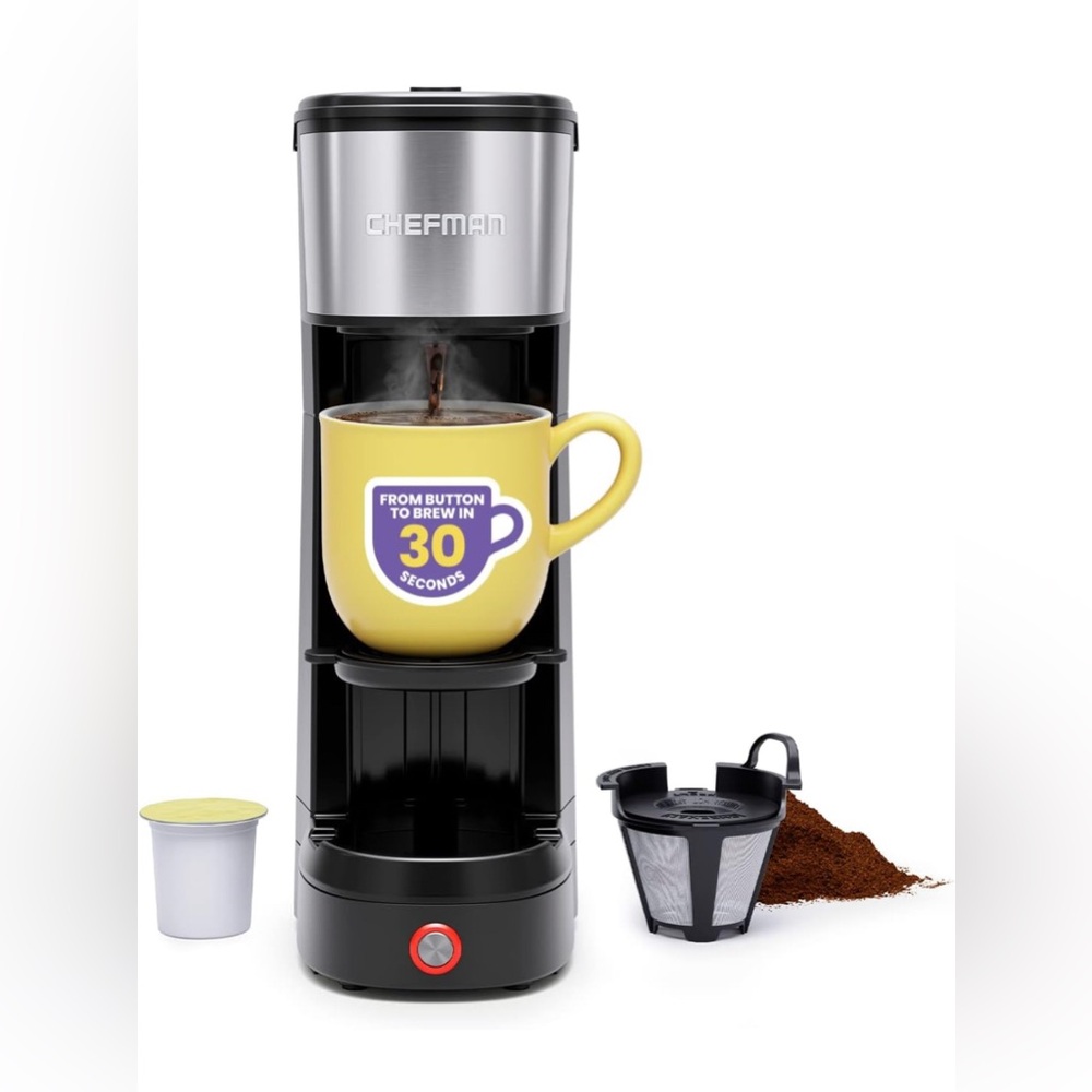 NWOB CHEFMAN InstaCoffee max Single-Serve Coffee maker portable sleek design